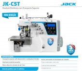 Máquina de Costura Industrial Ponto  Cadeia Eletrônica Jack JK-C5T-4-M03/333com Transporte SuperiorOverlock Ponto Cadeia 4 fios - Jack C5T